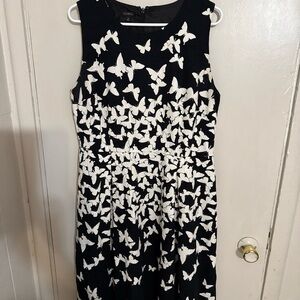 Talbots Black Dress with White Accents